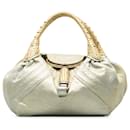 Fendi Silver Leather Spy Handbag