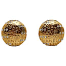 Chanel Gold Rhinestone CC Clip On Earrings