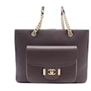 NEW CHANEL HANDBAG TOTE TIMELESS CLASP BROWN LEATHER HAND BAG PURSE - Chanel