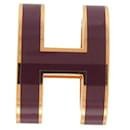 NEW HERMES POP H H PENDANT147991PF03 GOLD METAL & PURPLE LACQUER PENDANT - Hermès
