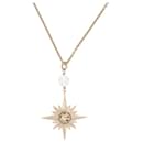 NEW CHRISTIAN DIOR NECKLACE WITH COMPAS ROSE PENDANT 92-100 METAL NECKLACE - Christian Dior