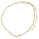 NEUF COLLIER CHANEL LOGO CC & STRASS 43-57 METAL DORE GOLD STEEL NECKLACE - Chanel