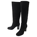 CHANEL SHOES G THIGH BOOTS28562 40 BLACK SUEDE + BOX DEER BOOTS - Chanel