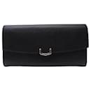 CARTIER CABOCHON LONG WALLET IN BLACK SEEDED LEATHER BLACK LEATHER WALLET - Cartier