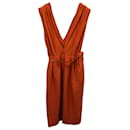 Knielanges Kleid von Bottega Veneta aus orangefarbener Seide