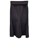 Victoria Beckham Chain Detail Midi Skirt in Black Polyester