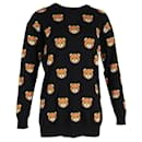 Moschino Allover Teddy Bear Sweater in Black Cotton