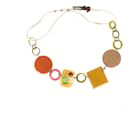 Geometrische Halskette aus Marni-Harz aus mehrfarbiger Baumwolle