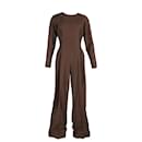 Emilia Wickstead Kara Pleated Jumpsuit in Brown Wool - Autre Marque