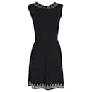 Alaia Sleeveless Embellished Fit-and-Flare Dress in Black Viscose - Alaïa