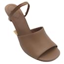 Fendi Tan Leather First F Wedge Sandals - Autre Marque