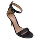 Gianvito Rossi Black Portofino 105 High Heeled Ankle Strap Leather Sandals - Autre Marque