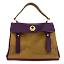 muse 2 Medium Leather Tote Bag Purple - Saint Laurent