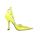Neon Yellow Mugler x Jimmy Choo Leather & Mesh Pumps Size 39 - Thierry Mugler