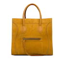 Yellow Celine Medium Suede Phantom Luggage Tote - Céline