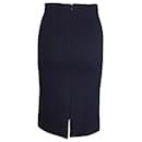 Moschino Knee-Length Pencil Skirt in Navy Blue Wool