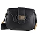 Bolsa de selim Dior D-Fence em couro preto - Christian Dior