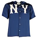 Gucci NY Yankees Edition Patch Shirt in Navy Blue Acetate