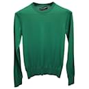 Dolce & Gabbana Long Sleeve Knit Sweater in Green Silk 