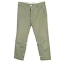 Gucci Straight-Leg Trousers in Khaki Green Cotton