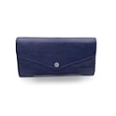 Portafoglio Continental Sarah con patta lunga in pelle Epi blu - Louis Vuitton