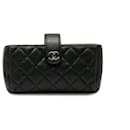 Chanel Black Quilted CC O-Phone Holder Pouch