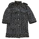 Veste en tweed noire CC Buttons / Manteau - Chanel