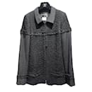 New CC Bag Charm Black Tweed Jacket - Chanel