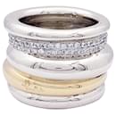 Pomellato-Ring, "Röhrenförmig", zwei Gold- und Diamanten.