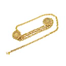 Gold Chanel lined Sun CC Chain-Link Belt