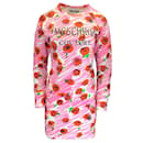 Moschino Couture Pink Multi Floral Printed Cotton Sweatshirt Dress - Autre Marque