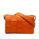 Orange Bottega Veneta Intrecciato Cassette Crossbody Bag