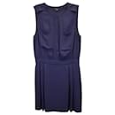 Theory Sleeveless Mini Dress in Navy Blue Silk