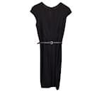 Max Mara Cocktail Dress with Belt in Black Cotton