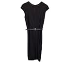 Robe de cocktail Max Mara avec ceinture en coton noir