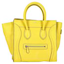 Borsa Celine Mini Bagagli Tote Bag in pelle di vitello gialla - Céline