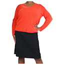 Suéter de caxemira com nervuras laranja brilhante - tamanho Reino Unido 12 - Maje