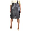 Black fringe leather skirt - size UK 12 - Autre Marque