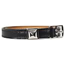 Black Medor leather studded bracelet - Hermès