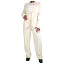 Completo blazer e pantaloni in misto lino color crema - taglia UK 14 - Stella Mc Cartney