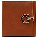 Ferragamo Brown Gancio Leather Small Wallet - Salvatore Ferragamo