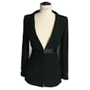 CHANEL HAUTE COUTURE Black tweed and silk jacket T36 - Chanel