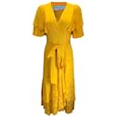 Prabal Gurung Saffron Ruffled Satin Wrap Dress - Autre Marque