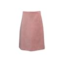 Light Pink Prada 2021 Velvet A-Line Skirt Size IT 44