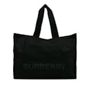 Borsa shopper in nylon nera con logo Burberry