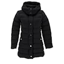Moncler Doudoune Elastique Quilted Hooded Down Jacket in Black Polyamide
