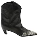 Khaite Dallas Crystal-Embellished Ankle Boots in Black Leather