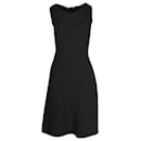 Bottega Veneta A-line Sleeveless Dress in Black Virgin Wool