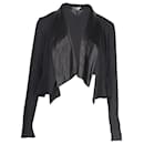 Jaqueta Blazer Cropped com Frente Aberta Givenchy em Lã Preta