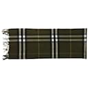 Green checkered frilled scarf - Burberry